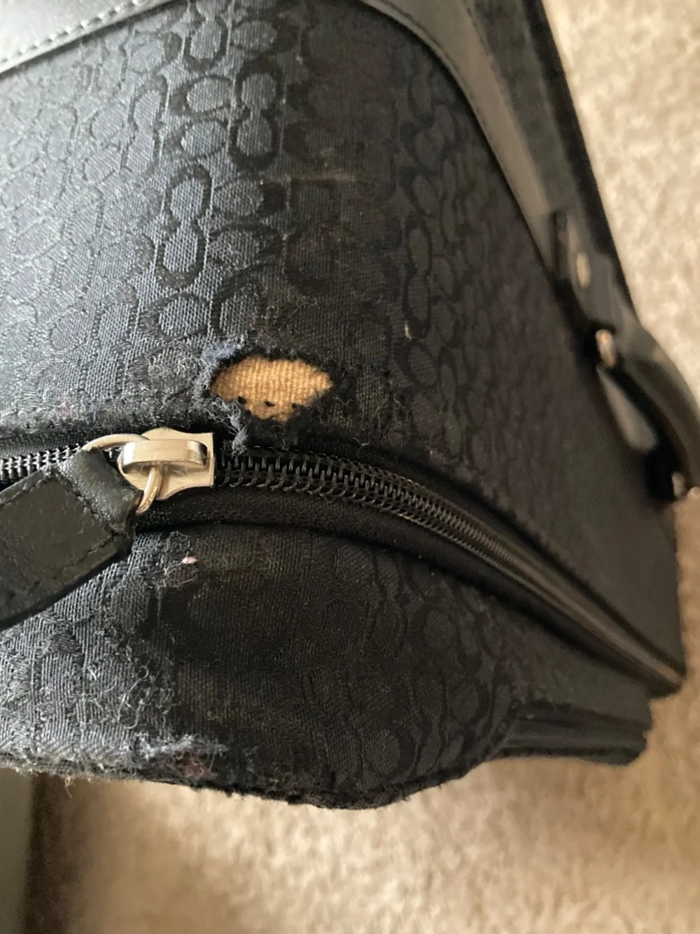 Vintage Coach Carry On Luggage Black